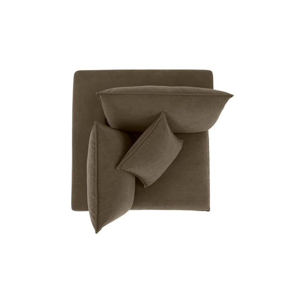 Cali Chocolate Brown Performance Velvet Corner Chair - Image 6