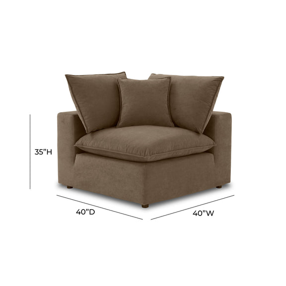 Cali Chocolate Brown Performance Velvet Corner Chair - Image 7