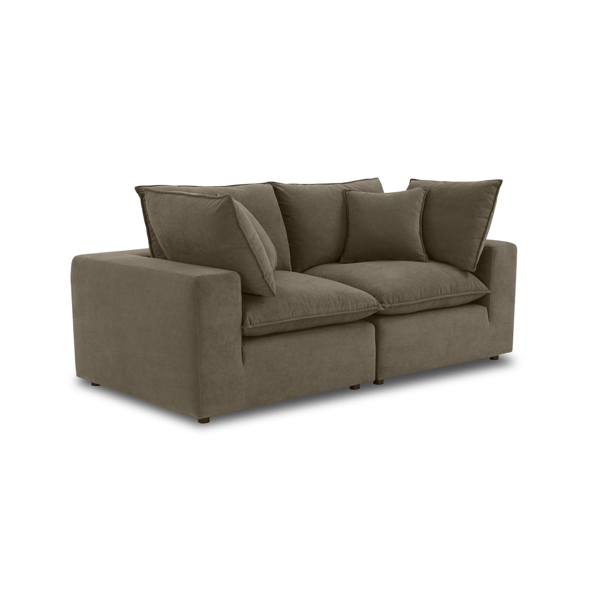 Cali 80" Chocolate Brown Performance Velvet Loveseat - Image 2