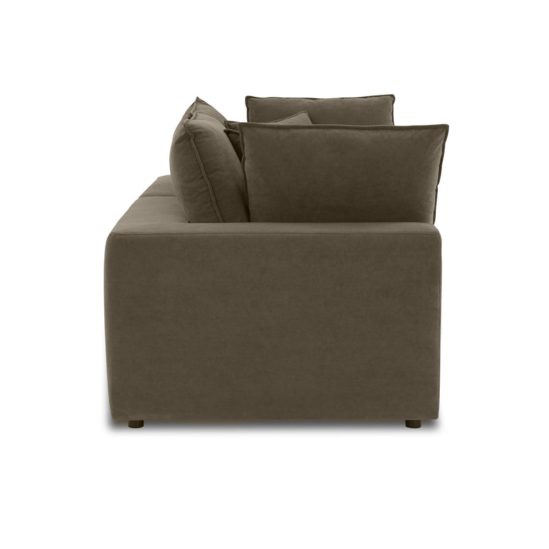 Cali 80" Chocolate Brown Performance Velvet Loveseat - Image 3