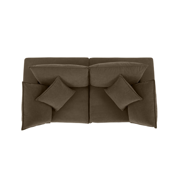 Cali 80" Chocolate Brown Performance Velvet Loveseat - Image 5