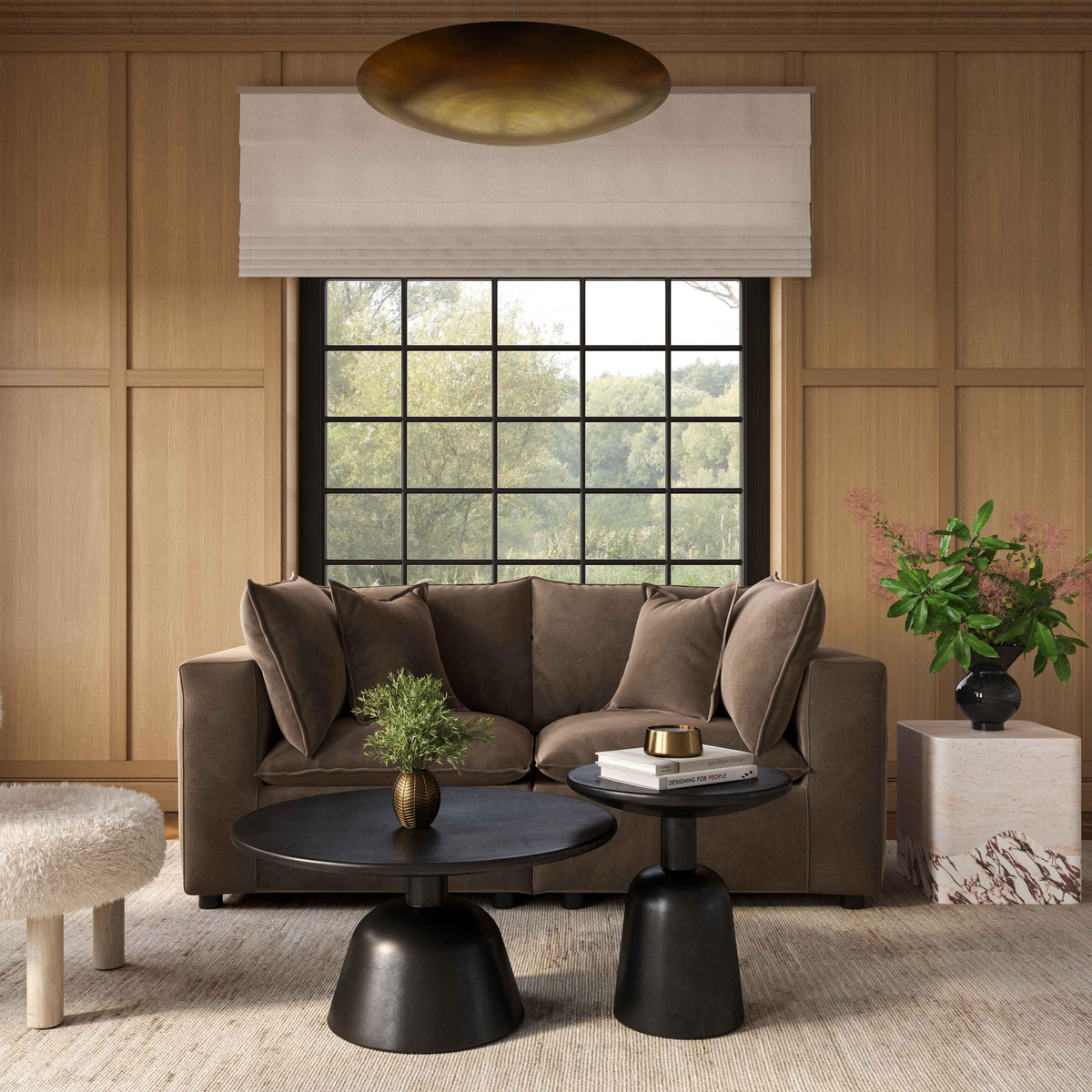 Cali 80" Chocolate Brown Performance Velvet Loveseat - Image 7