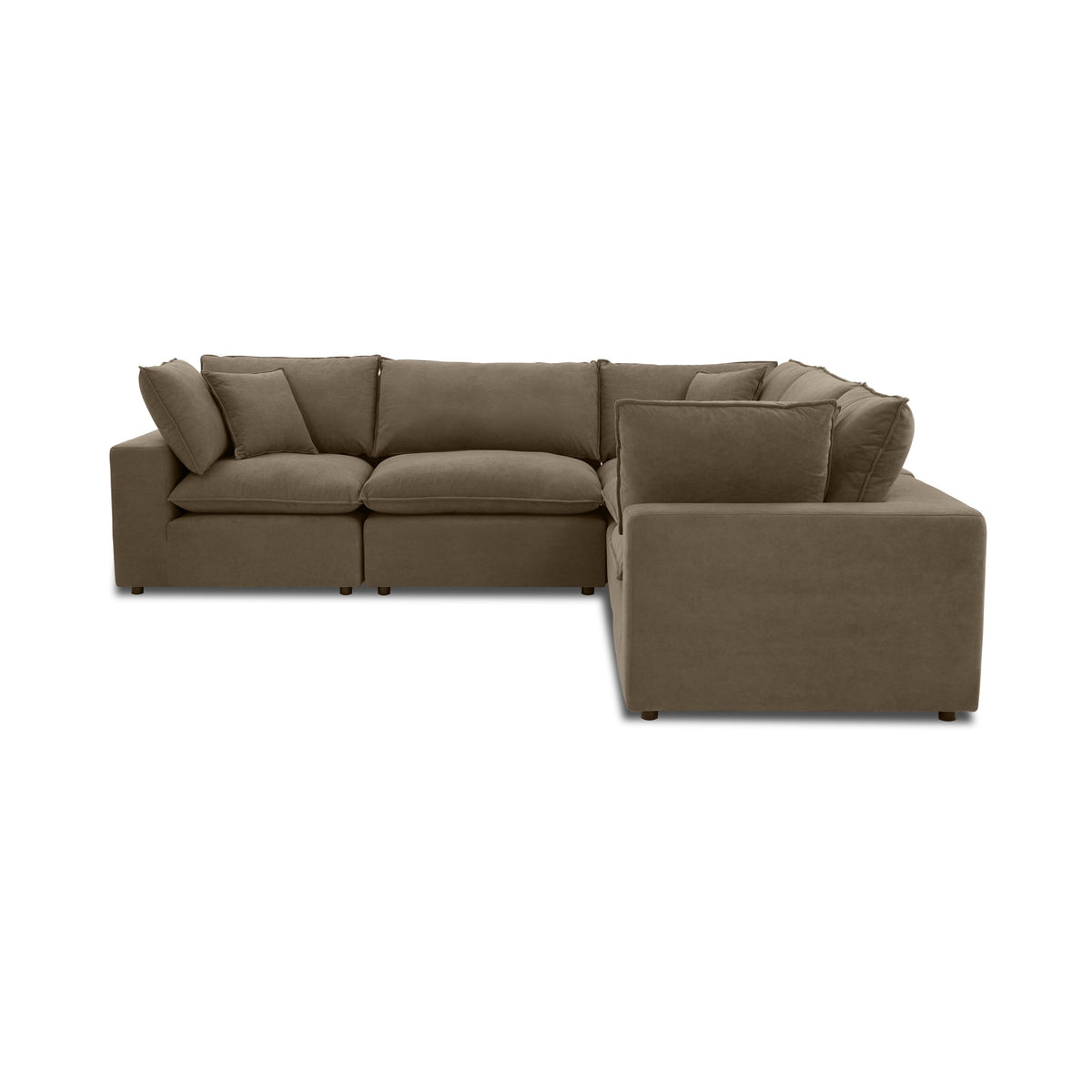 Cali 5 Piece Chocolate Brown Performance Velvet L Sectional