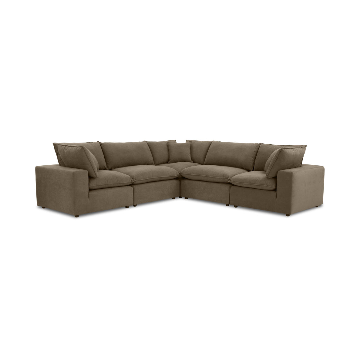Cali 5 Piece Chocolate Brown Performance Velvet L Sectional - Image 3