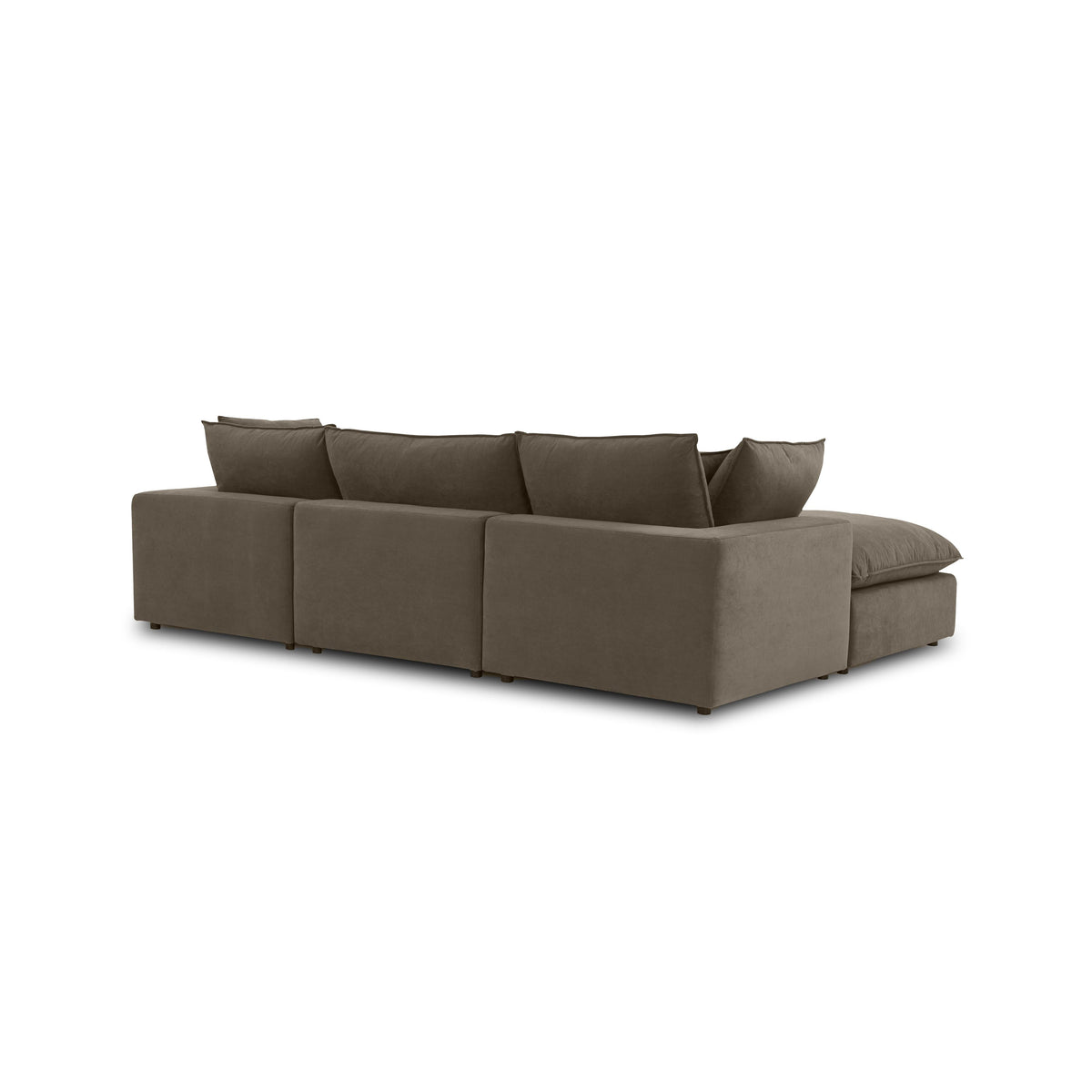 Cali 4 Piece Chocolate Brown Performance Velvet Sectional - Image 4