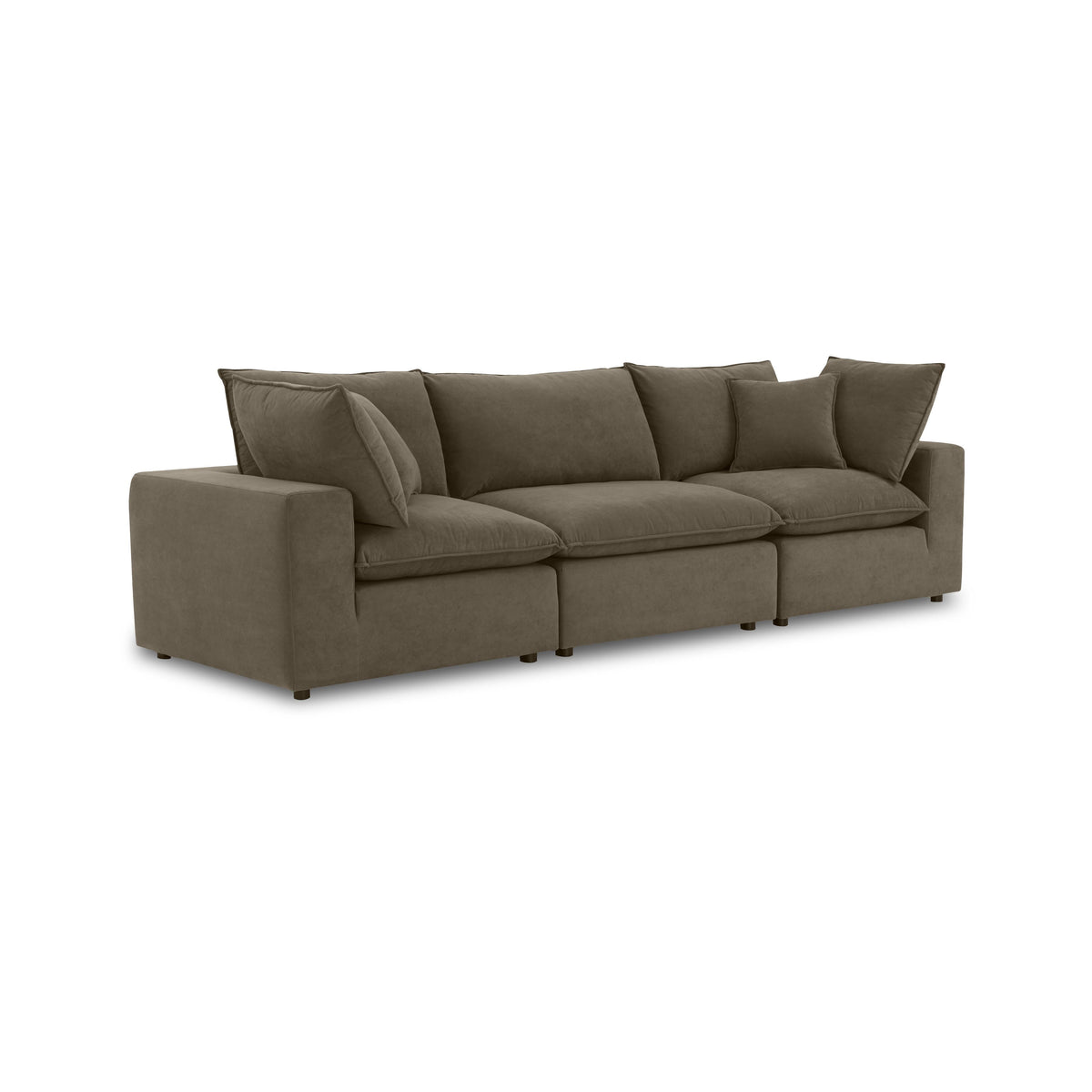 Cali 120" Chocolate Brown Performance Velvet Modular Sofa - Image 2