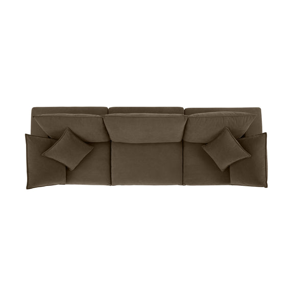 Cali 120" Chocolate Brown Performance Velvet Modular Sofa - Image 4