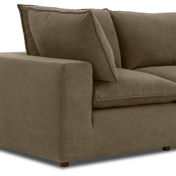 Cali 120" Chocolate Brown Performance Velvet Modular Sofa - Image 5