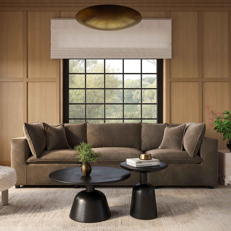Cali 120" Chocolate Brown Performance Velvet Modular Sofa - Image 7
