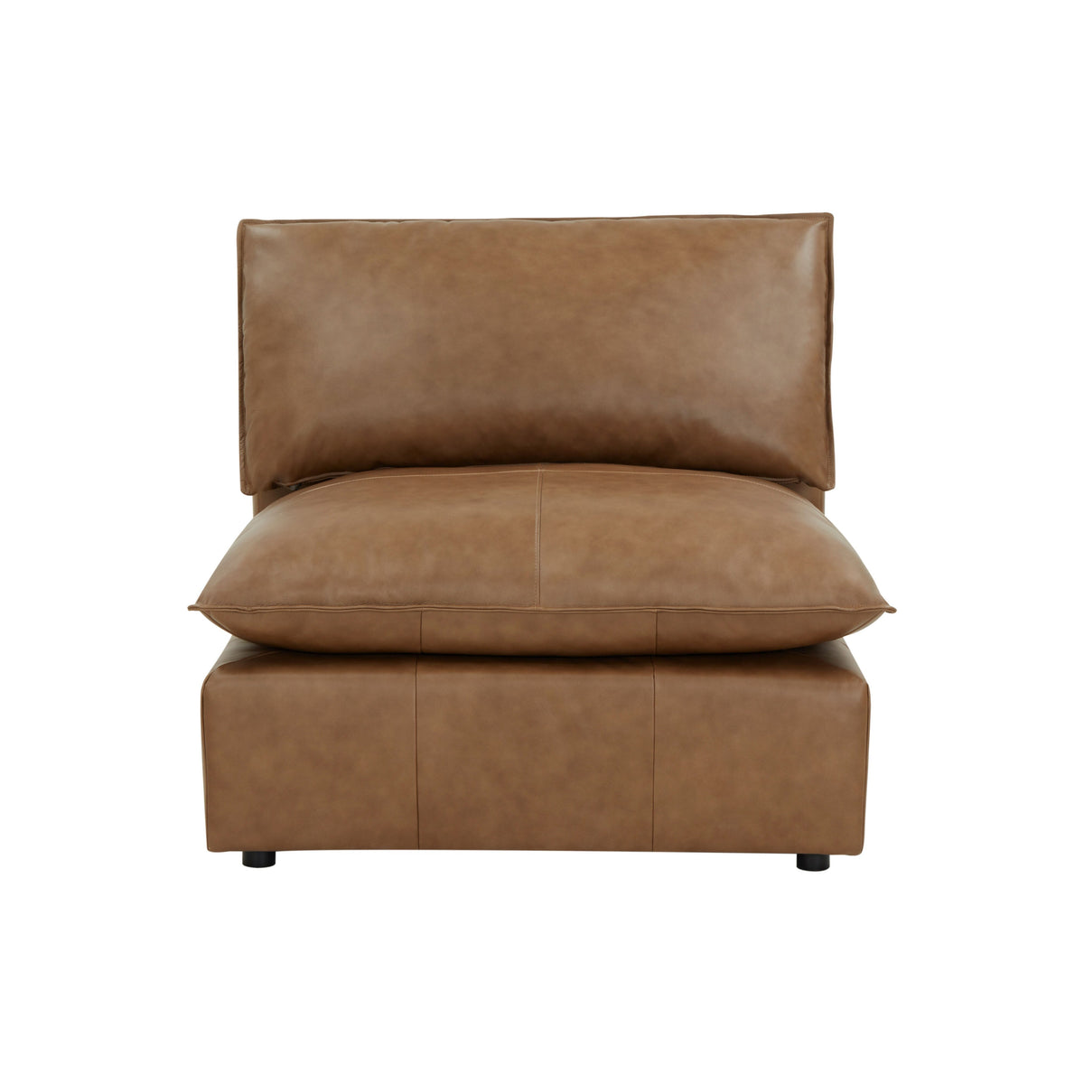 Cali Brown Leather Modular Armless Chair - Image 8