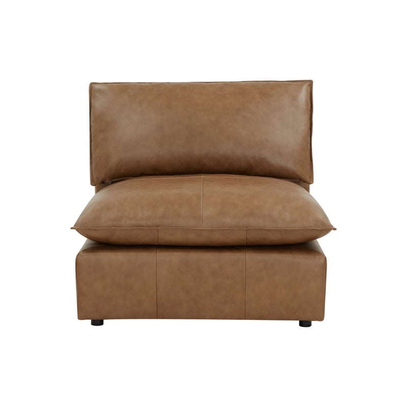Cali Brown Leather Modular Armless Chair - Image 8