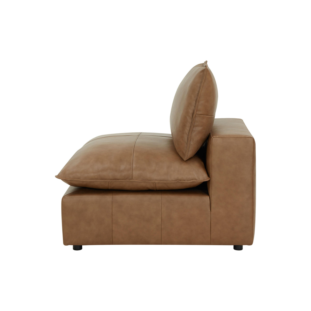 Cali Brown Leather Modular Armless Chair - Image 10