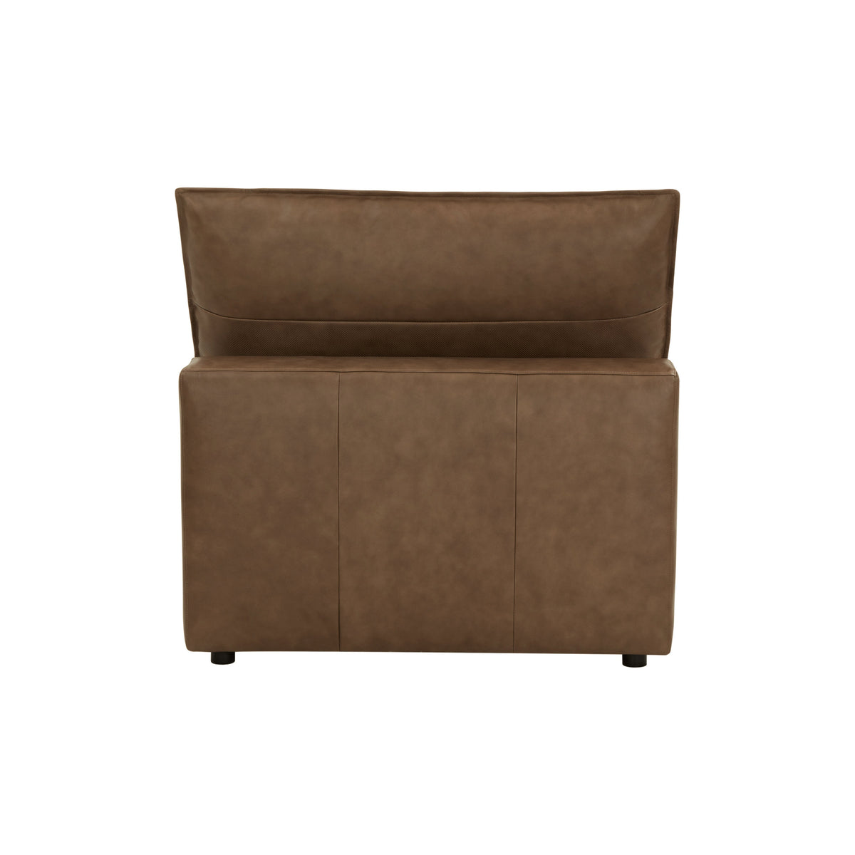 Cali Brown Leather Modular Armless Chair - Image 5