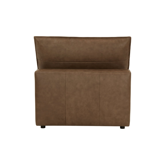 Cali Brown Leather Modular Armless Chair - Image 5