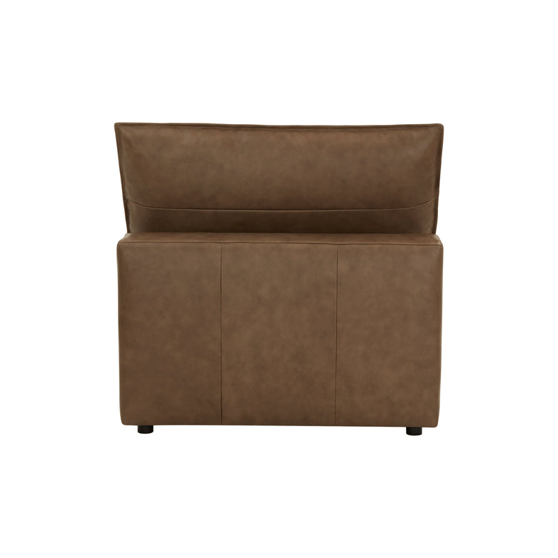 Cali Brown Leather Modular Armless Chair - Image 5