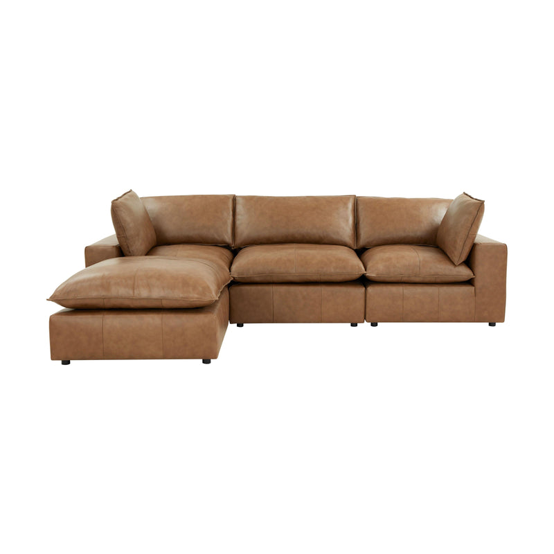 Cali 4 Piece Brown Leather Modular Sectional - Image 8