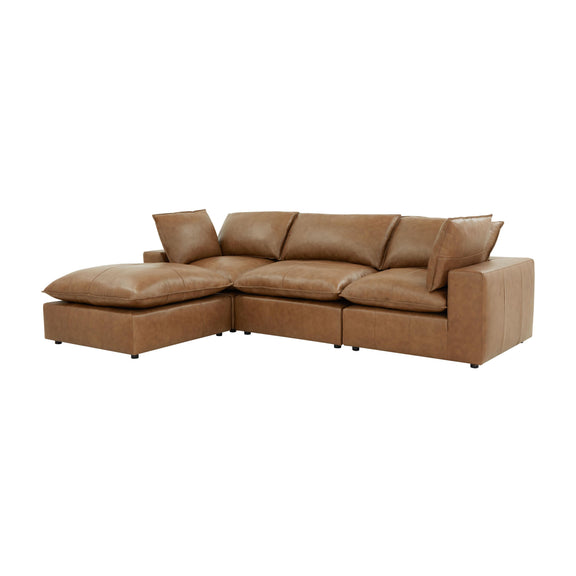 Cali 4 Piece Brown Leather Modular Sectional - Image 9