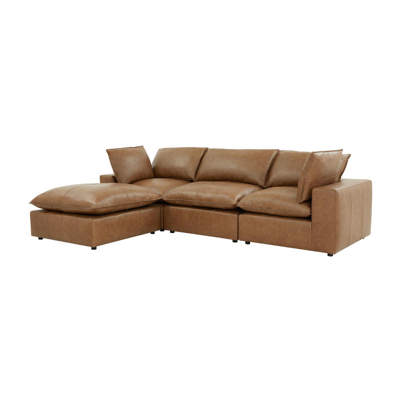 Cali 4 Piece Brown Leather Modular Sectional - Image 9