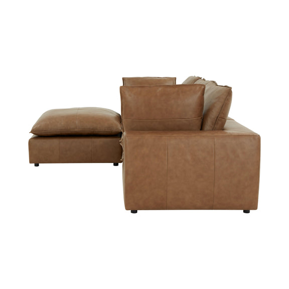 Cali 4 Piece Brown Leather Modular Sectional - Image 10