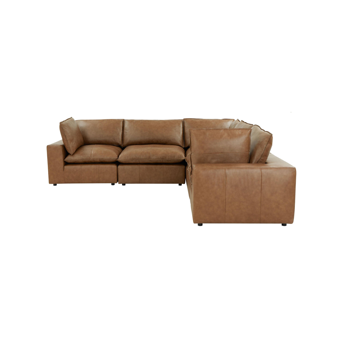 Cali 5 Piece Brown Leather Modular L Sectional - Image 10