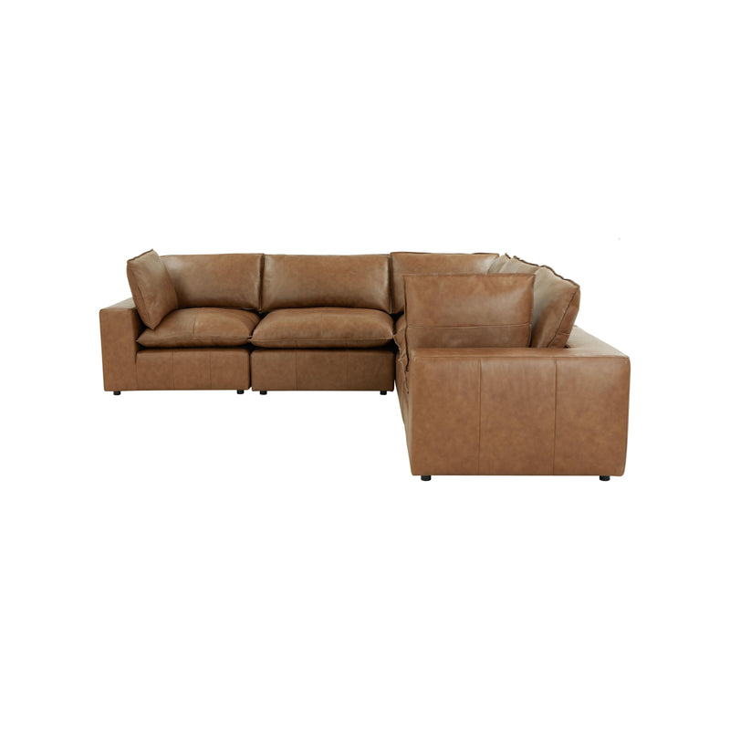 Cali 5 Piece Brown Leather Modular L Sectional - Image 10