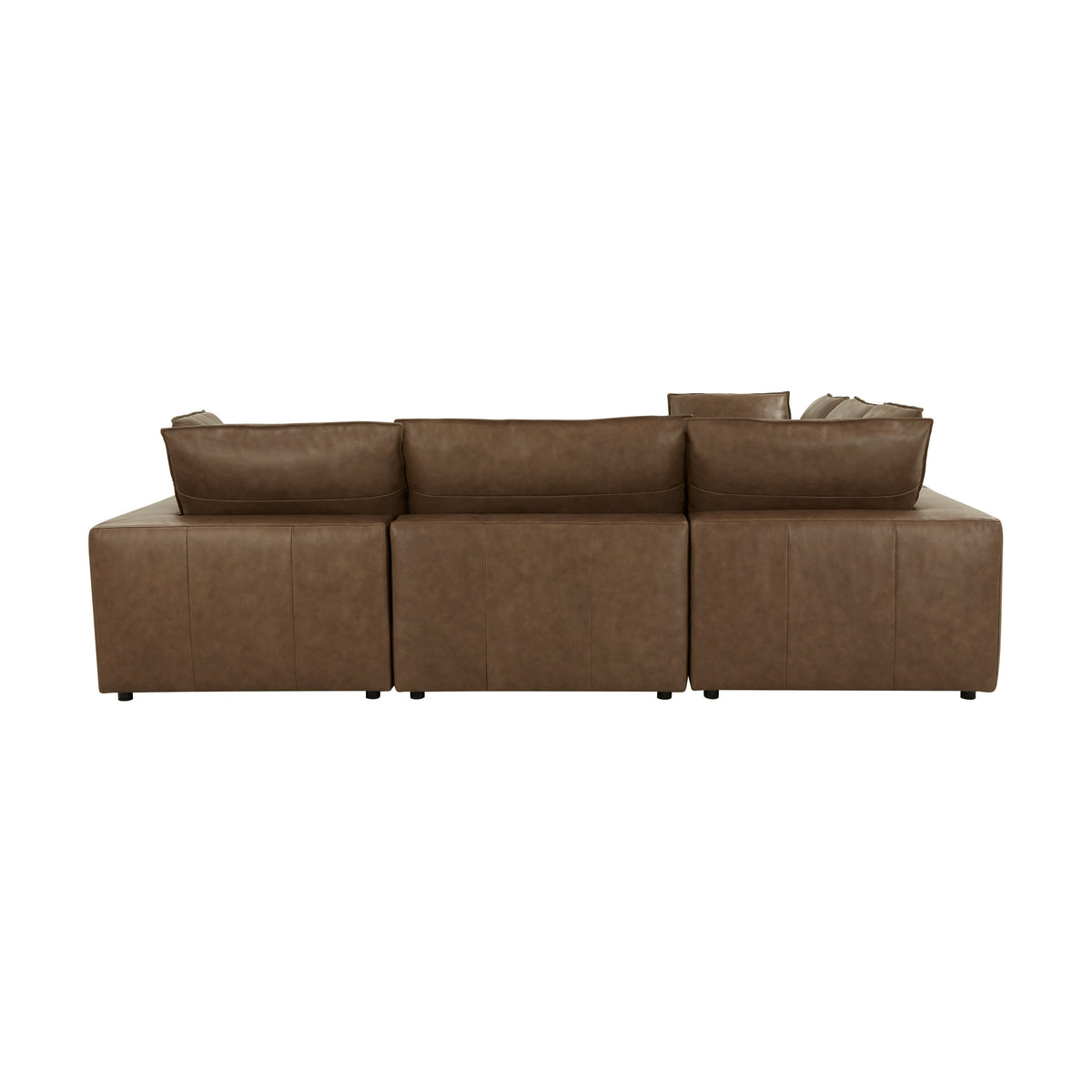 Cali 5 Piece Brown Leather Modular L Sectional - Image 5
