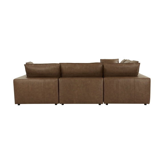 Cali 5 Piece Brown Leather Modular L Sectional - Image 5