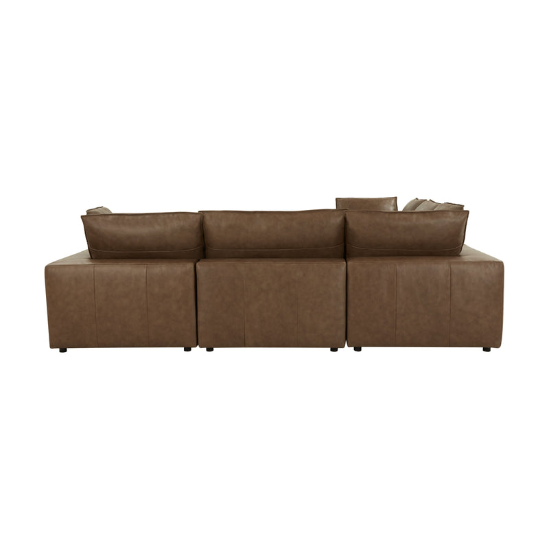 Cali 5 Piece Brown Leather Modular L Sectional - Image 5