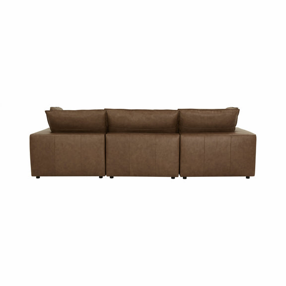 Cali 4 Piece Brown Leather Modular Sectional - Image 5