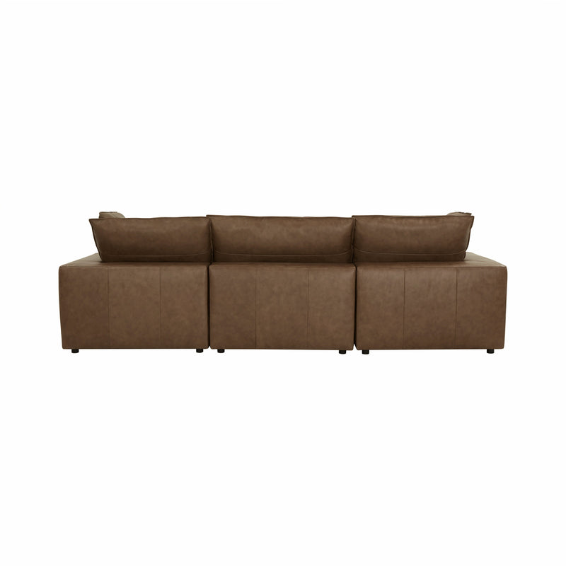 Cali 4 Piece Brown Leather Modular Sectional - Image 5