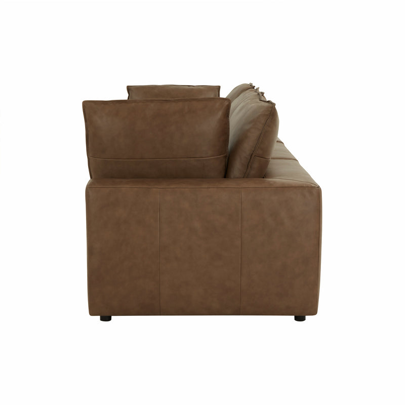 Cali 120" Brown Leather Modular Sofa - Image 4
