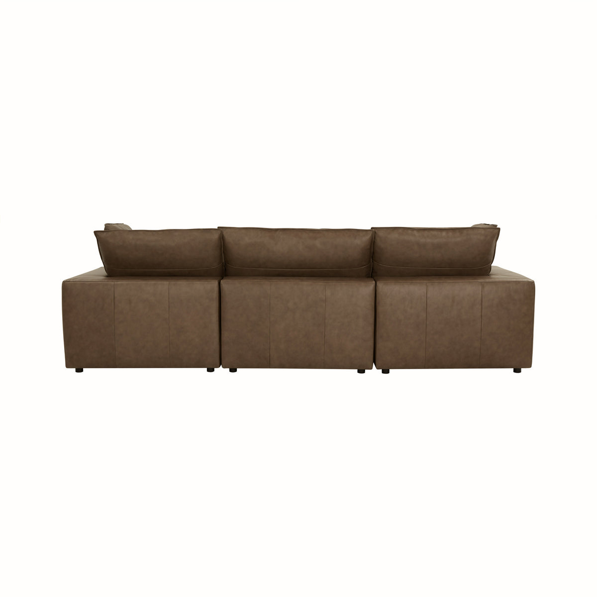 Cali 120" Brown Leather Modular Sofa - Image 5