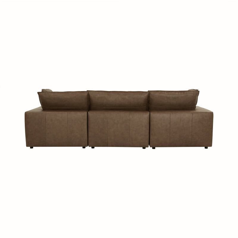 Cali 120" Brown Leather Modular Sofa - Image 5