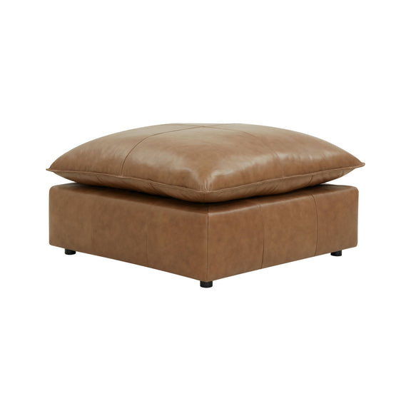 Cali Brown Leather Ottoman - Image 5