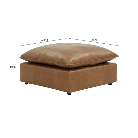 Cali Brown Leather Ottoman - Image 6