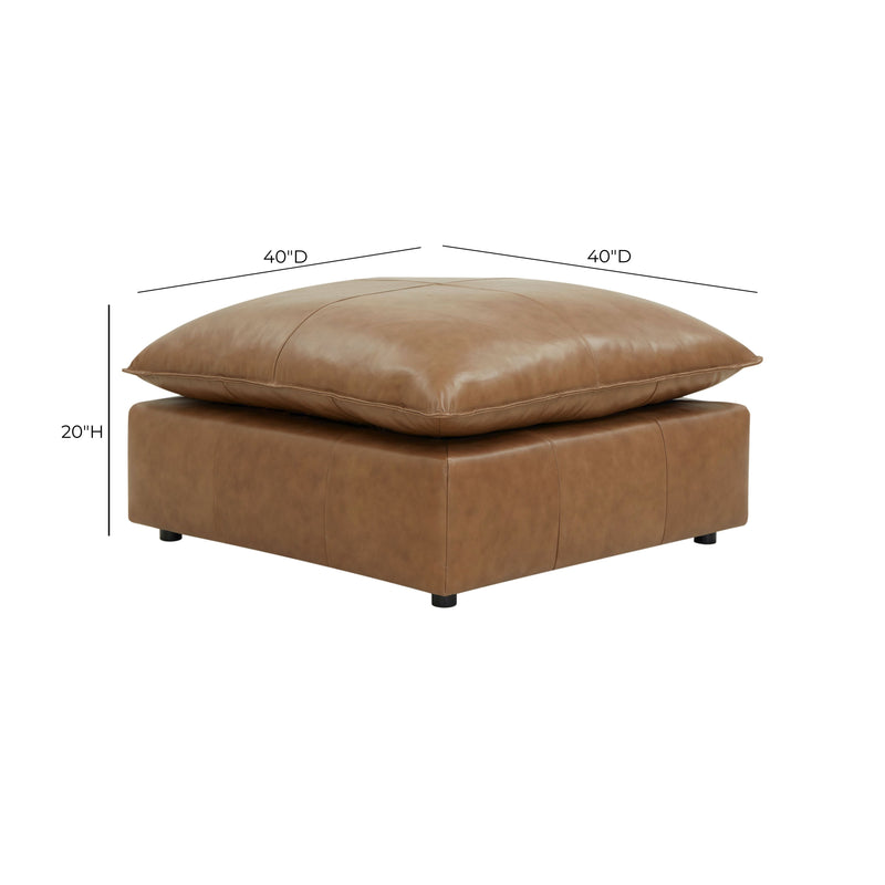 Cali Brown Leather Ottoman - Image 6