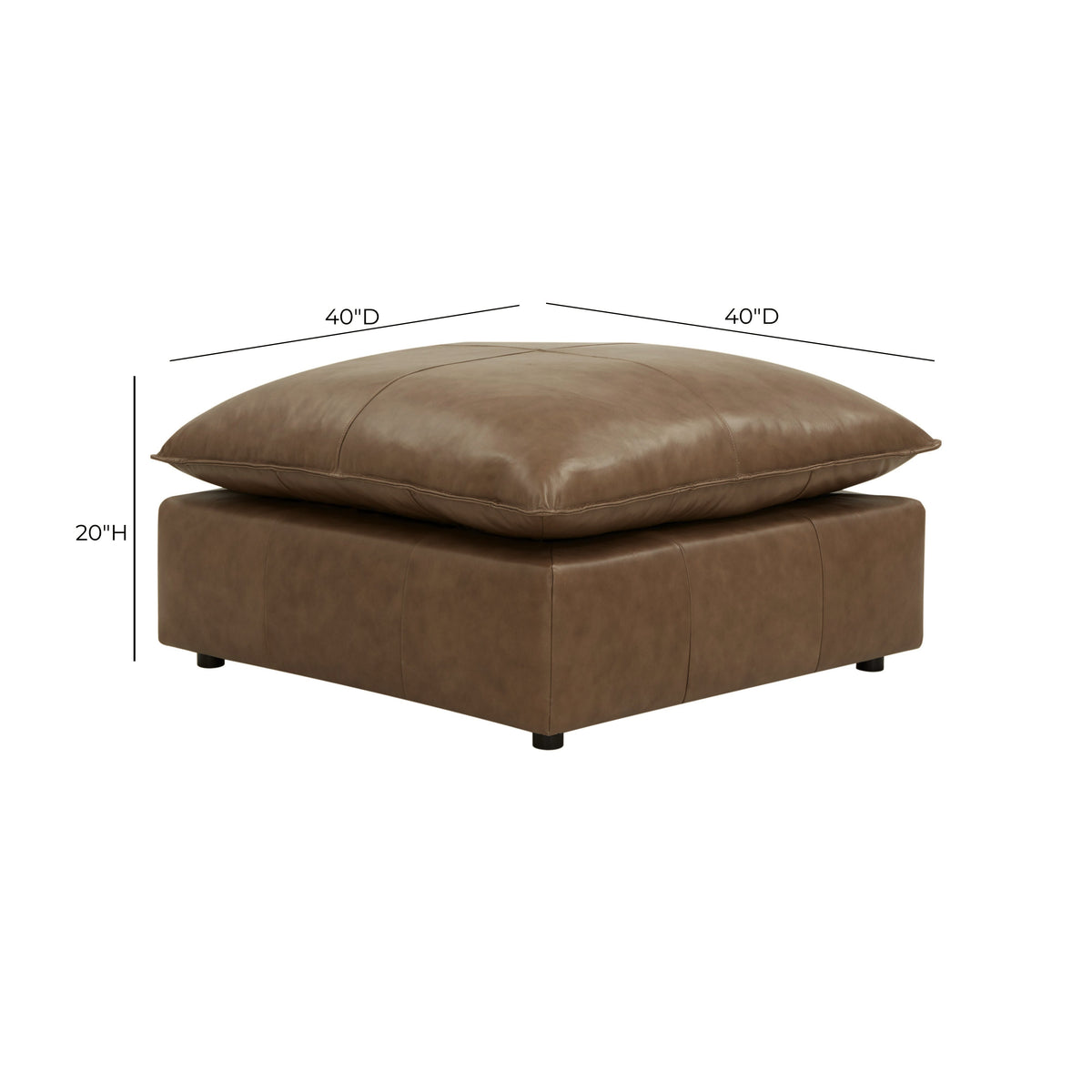 Cali Brown Leather Ottoman - Image 3