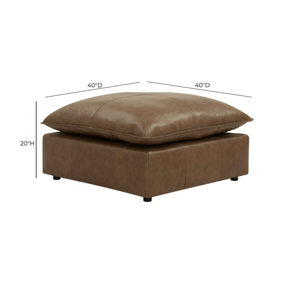 Cali Brown Leather Ottoman - Image 3