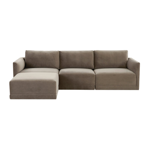 Willow 4 Piece Performance Velvet Modular Sectional