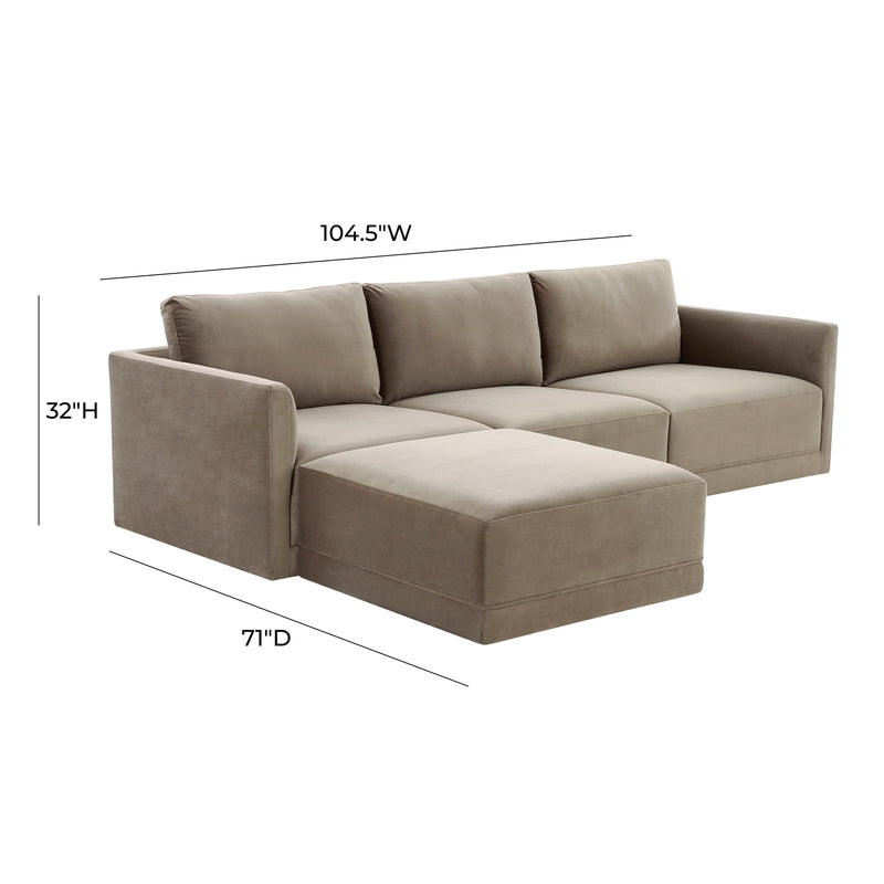 Willow 4 Piece Performance Velvet Modular Sectional - Image 6
