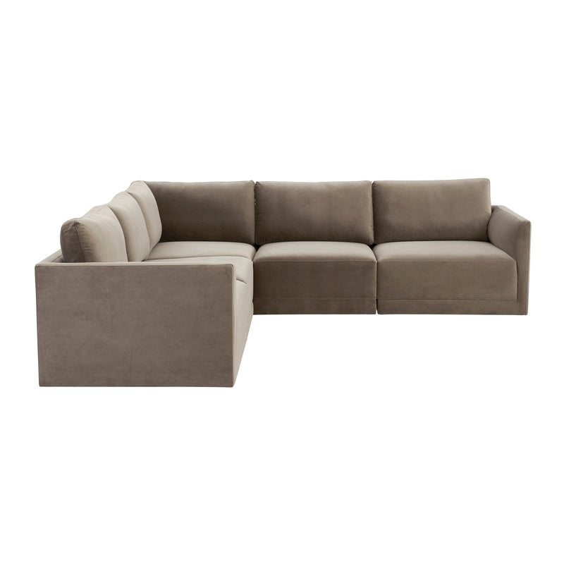 Willow 5 Piece Performance Velvet Modular L Sectional