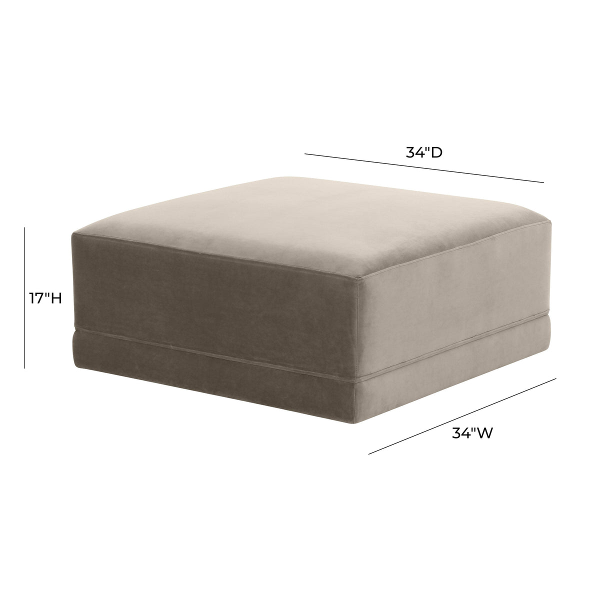 Willow Performance Velvet Modular Ottoman - Image 4