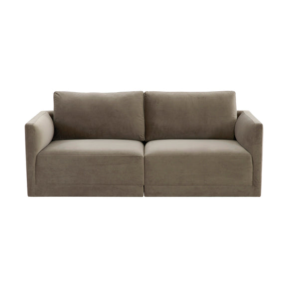 Willow 74" Performance Velvet Modular Loveseat - Image 3