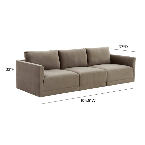 Willow 105" Performance Velvet Modular Sofa - Image 6