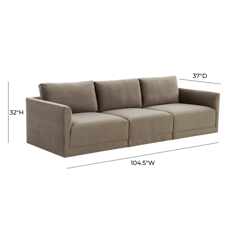 Willow 105" Performance Velvet Modular Sofa - Image 6