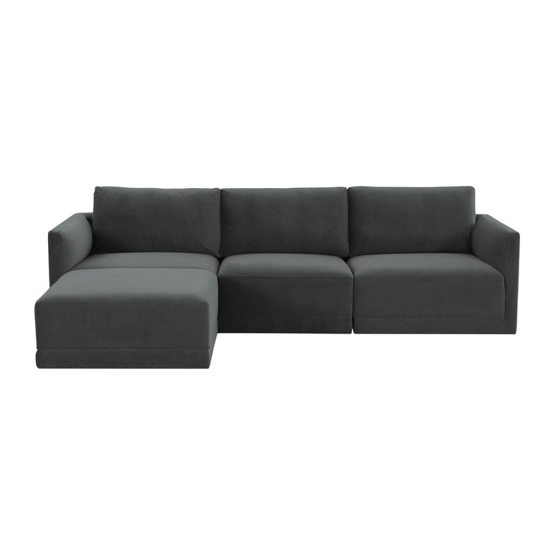 Willow 4 Piece Performance Velvet Modular Sectional - Image 7