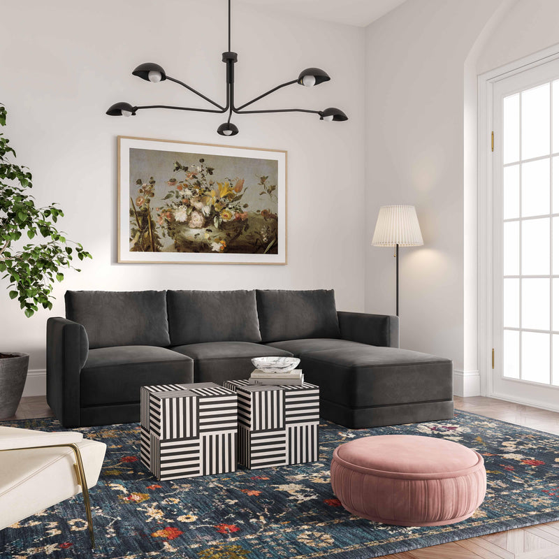 Willow 4 Piece Performance Velvet Modular Sectional - Image 8