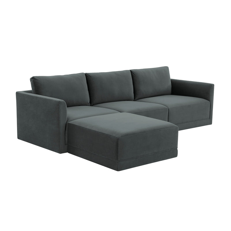 Willow 4 Piece Performance Velvet Modular Sectional - Image 9