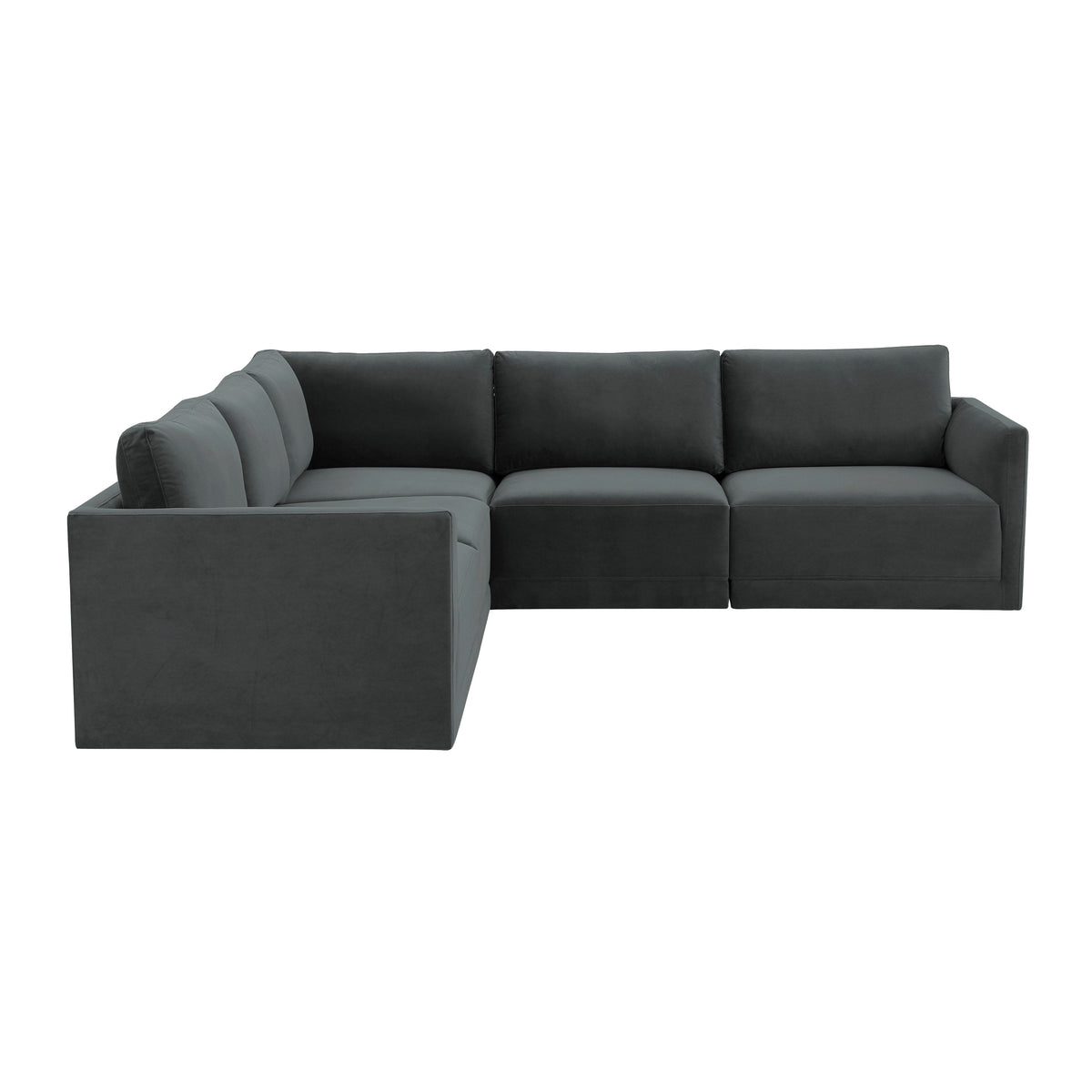 Willow 5 Piece Performance Velvet Modular L Sectional - Image 7