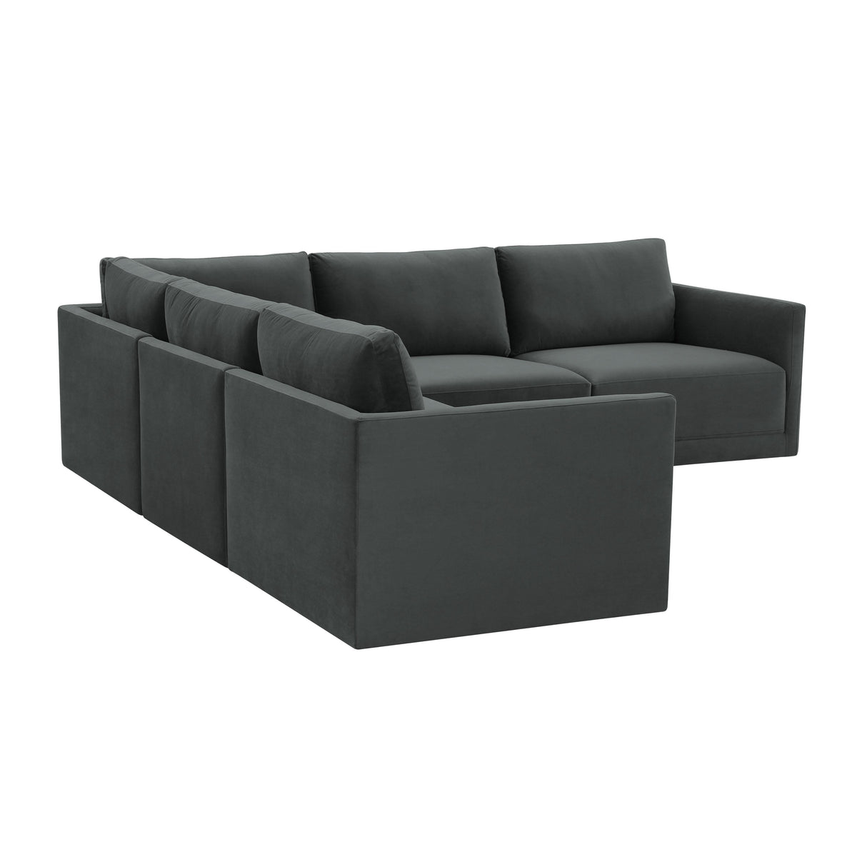 Willow 5 Piece Performance Velvet Modular L Sectional - Image 9